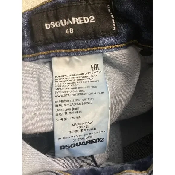 DSQUARED2 Distressed Paint Splatter cool guy Jeans size 48 (US 32-33)